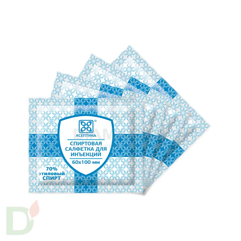 Салфетки спиртовые АСЕПТИКА 60*100, 100шт. в уп.