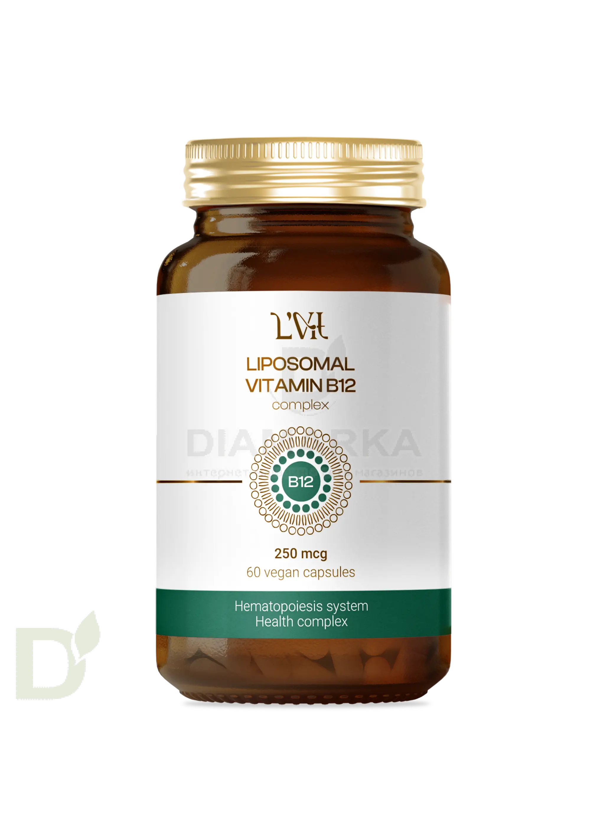 Витамины L'Vit Liposomal Vitamin B12+B9 complex, 250+200 мг в 1 капсуле, 60 капс в Ростове-на-Дону