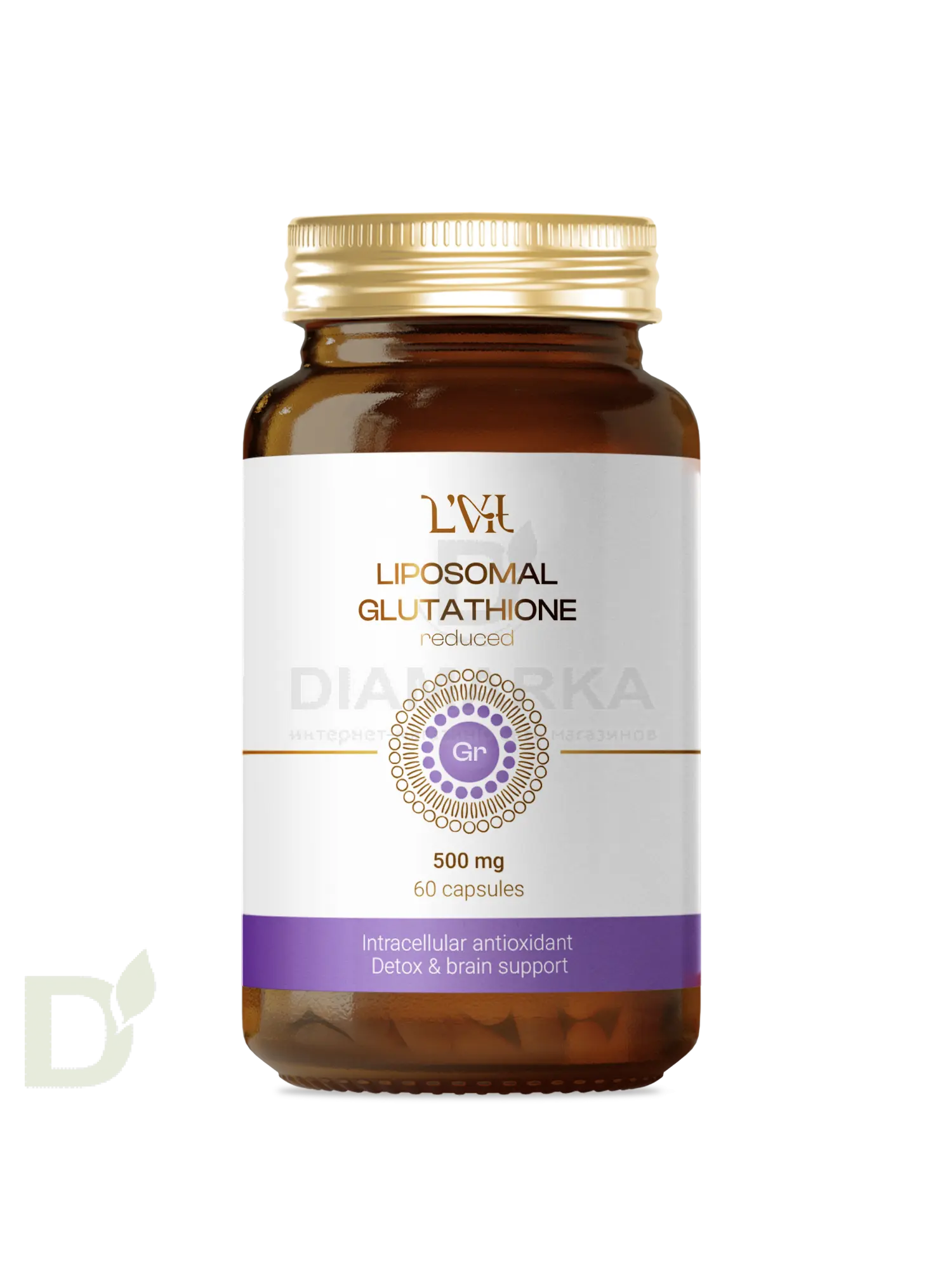 Витамины L'Vit Liposomal Glutathione/Глутатион, 200 мг в 1 капсуле, 60 капс в Ростове-на-Дону