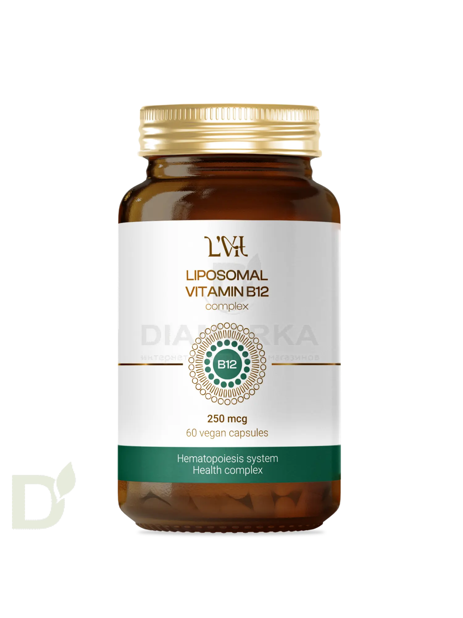 Витамины L'Vit Liposomal Vitamin B12+B9 complex, 250+200 мг в 1 капсуле, 60 капс в Ростове-на-Дону