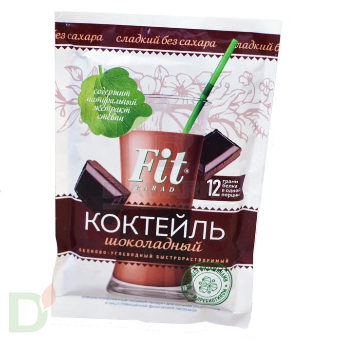 Молочный коктейль Шоколад FitParad, белково-углеводный, 30г