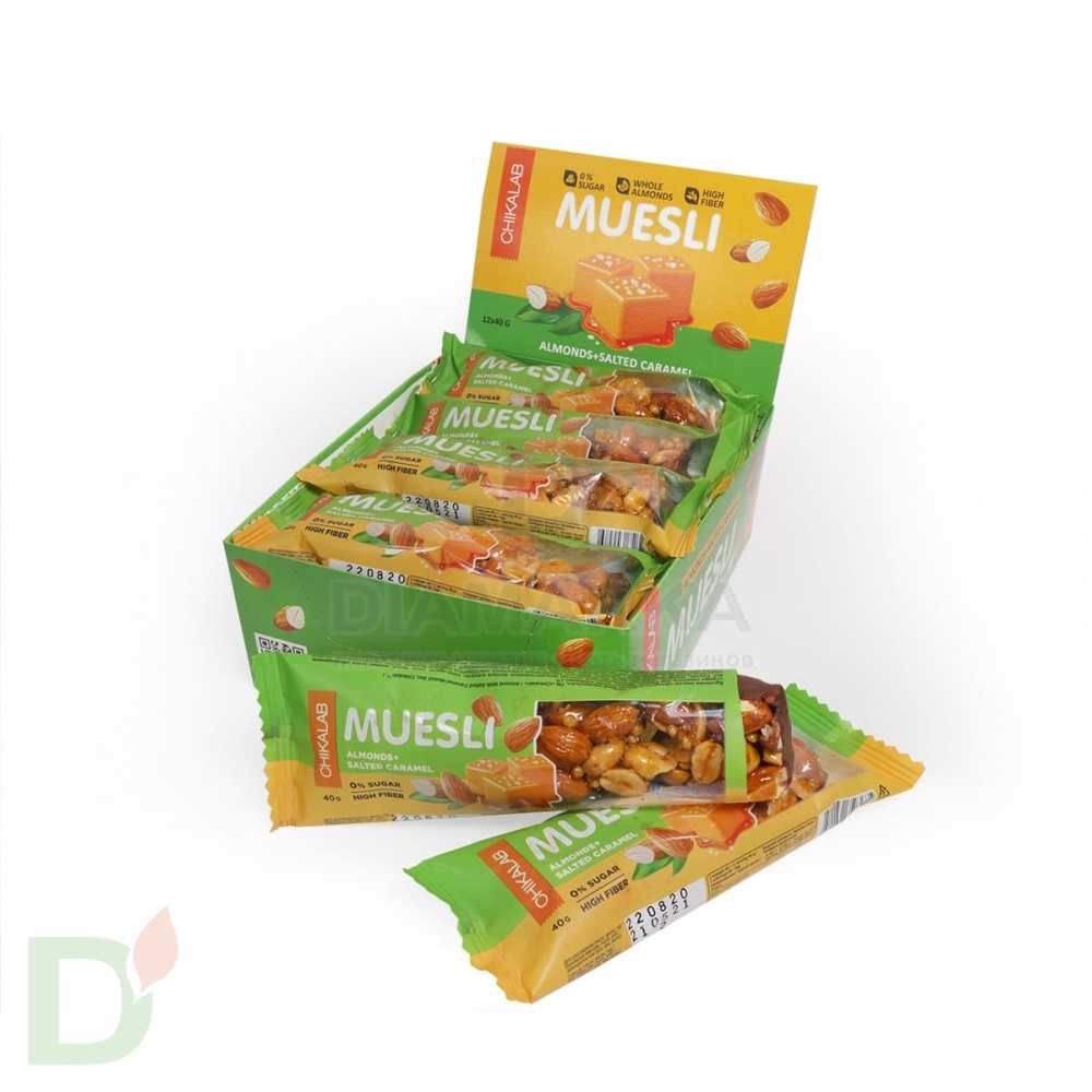 Батончик мюсли CHIKALAB миндальный с соленой карамелью 40 гр. в Ростове-на-Дону