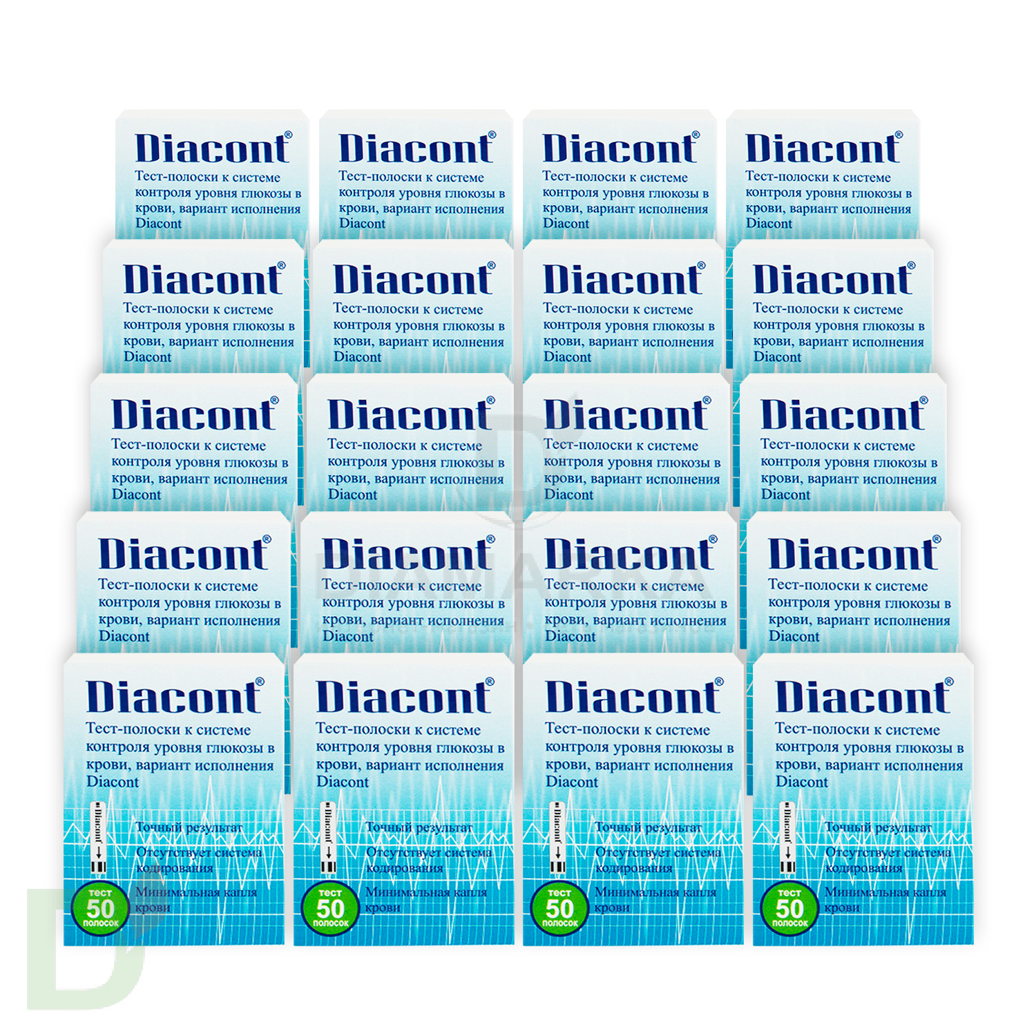 Тест-полоски Диаконт № 1000 (20 пачек № 50)
