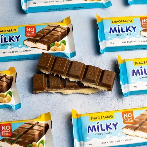 Шоколад Snaq Fabriq Milky без сахара с молочно-ореховой начинкой 55гр