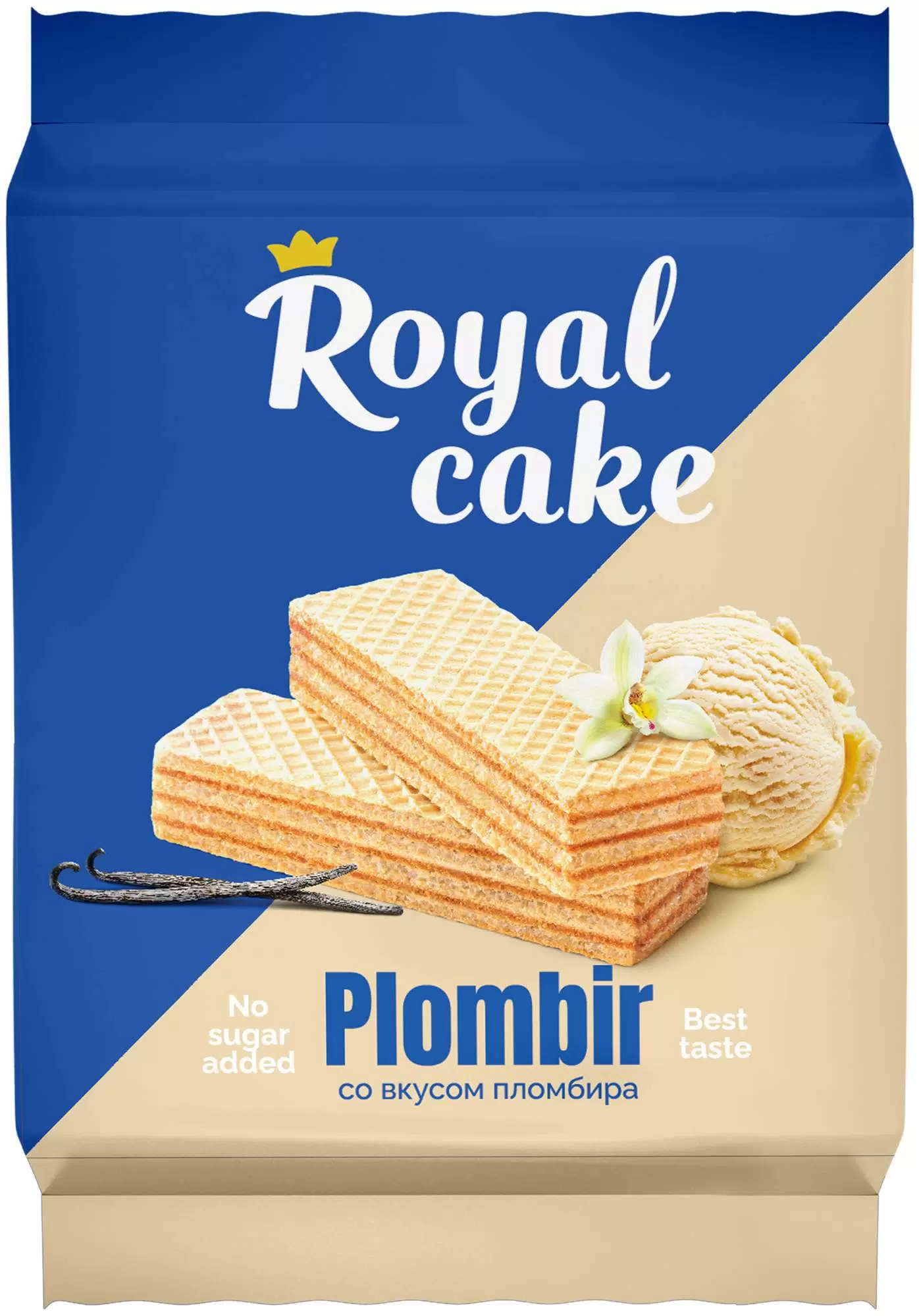 Вафли Royal cake со вкусом «ПЛОМБИР» без сахара, 120 г в Ростове-на-Дону