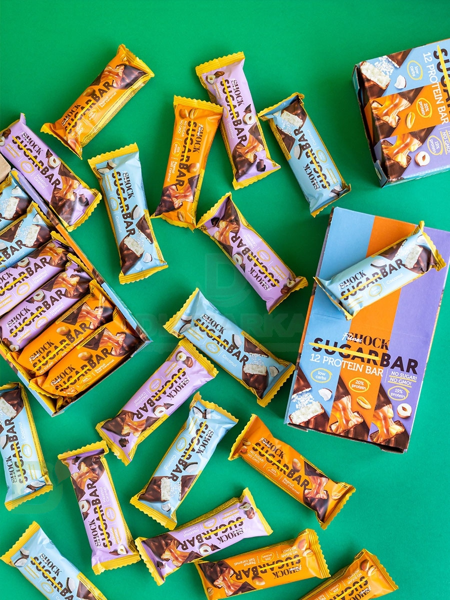 Батончик протеиновый FitnesShock Соленая карамель-Арахис 50гр. в Ростове-на-Дону