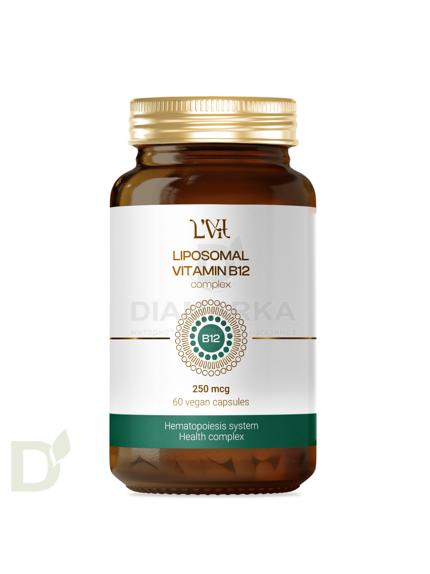 Витамины L'Vit Liposomal Vitamin B12+B9 complex, 250+200 мг в 1 капсуле, 60 капс в Ростове-на-Дону