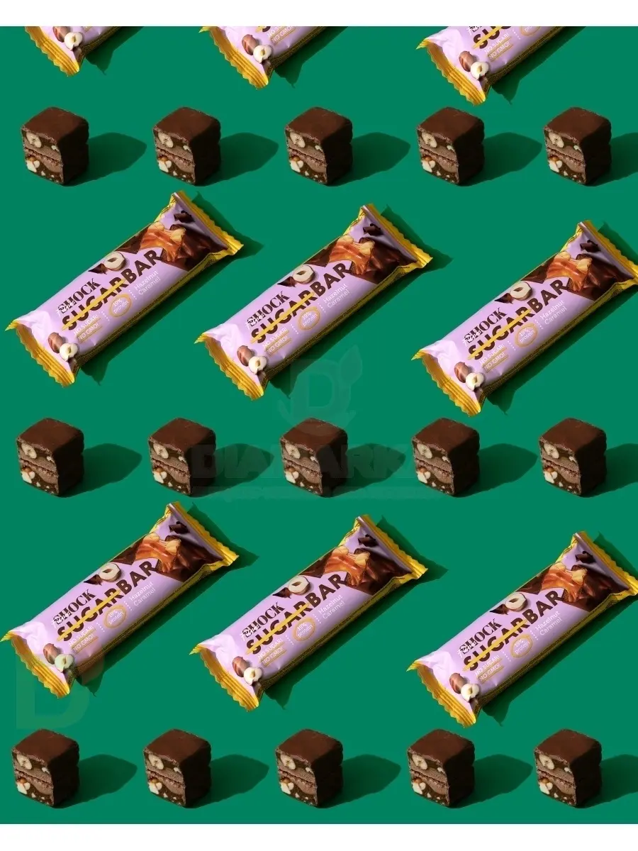 Батончик протеиновый FitnesShock Шоколадная карамель-фундук 50гр. в Ростове-на-Дону