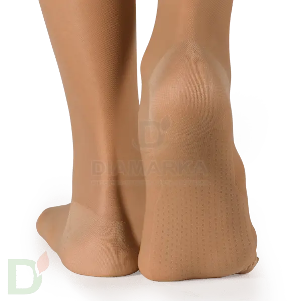 Гольфы компрессионные прозрачные JW-111, 1 класс компрессии, Бежевый / Черный