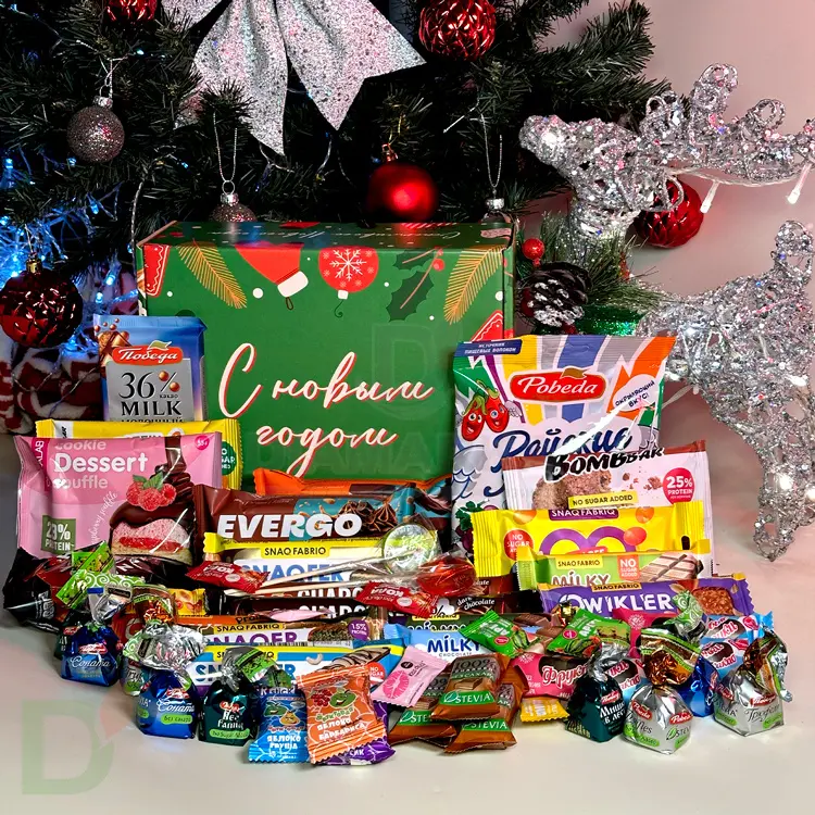 Подарок большой новогодний детский без сахара Новогоднее Чудо, 1185 гр