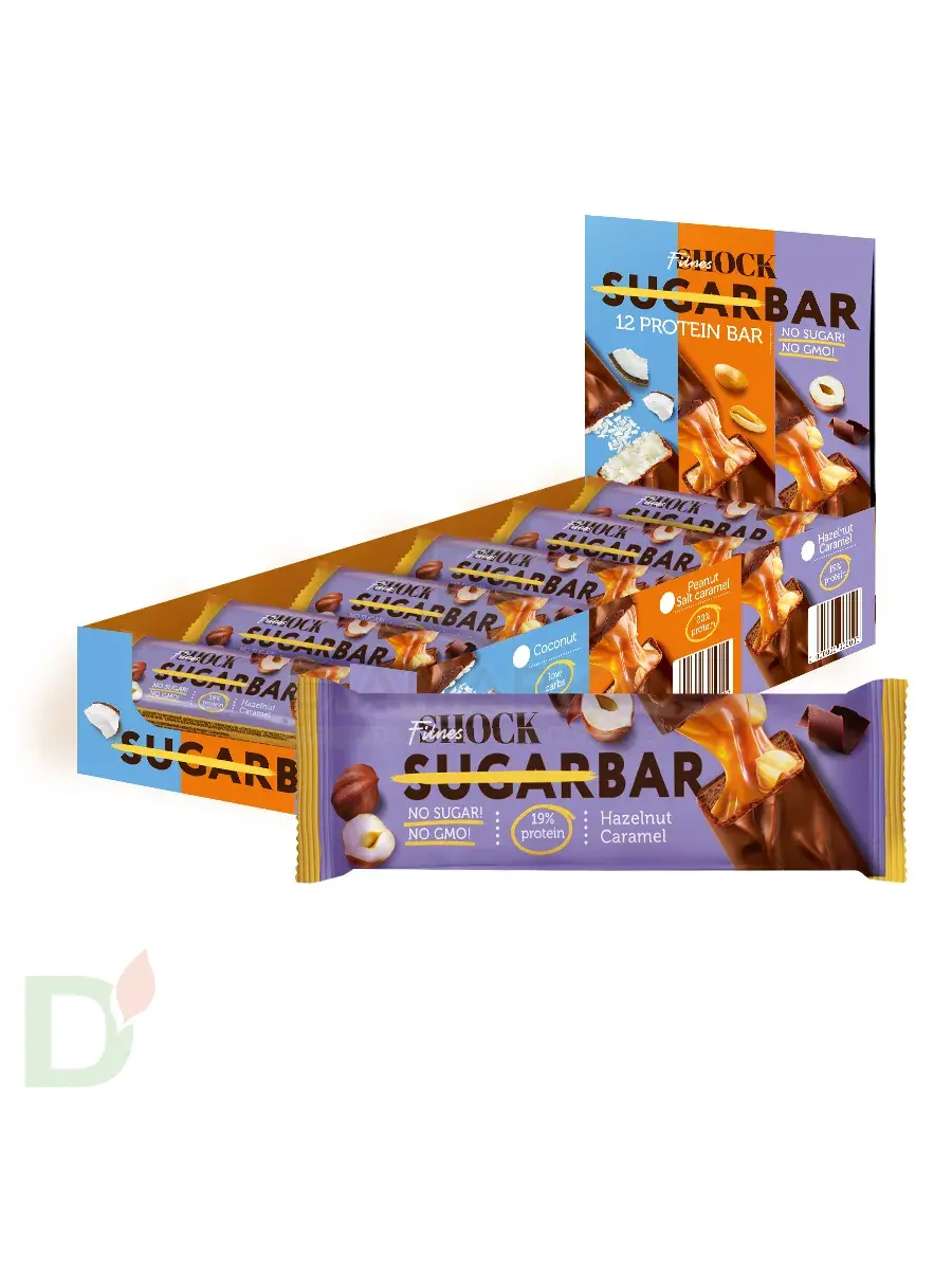 Батончик протеиновый FitnesShock Шоколадная карамель-фундук 50гр. в Ростове-на-Дону